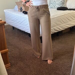 lululemon athletica khaki Wide Leg Pants